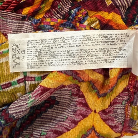 MINKPINK Dress Sleeveless Tassels Multicolor Yellow Red Moroccan Tile Size Small - Picture 10 of 12